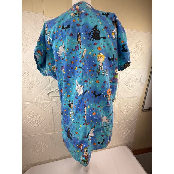 SCRUBS XL SB Fashion Scrubs TOP Blue 48 pit chest Halloween 3 pockets - Picture 10 of 15